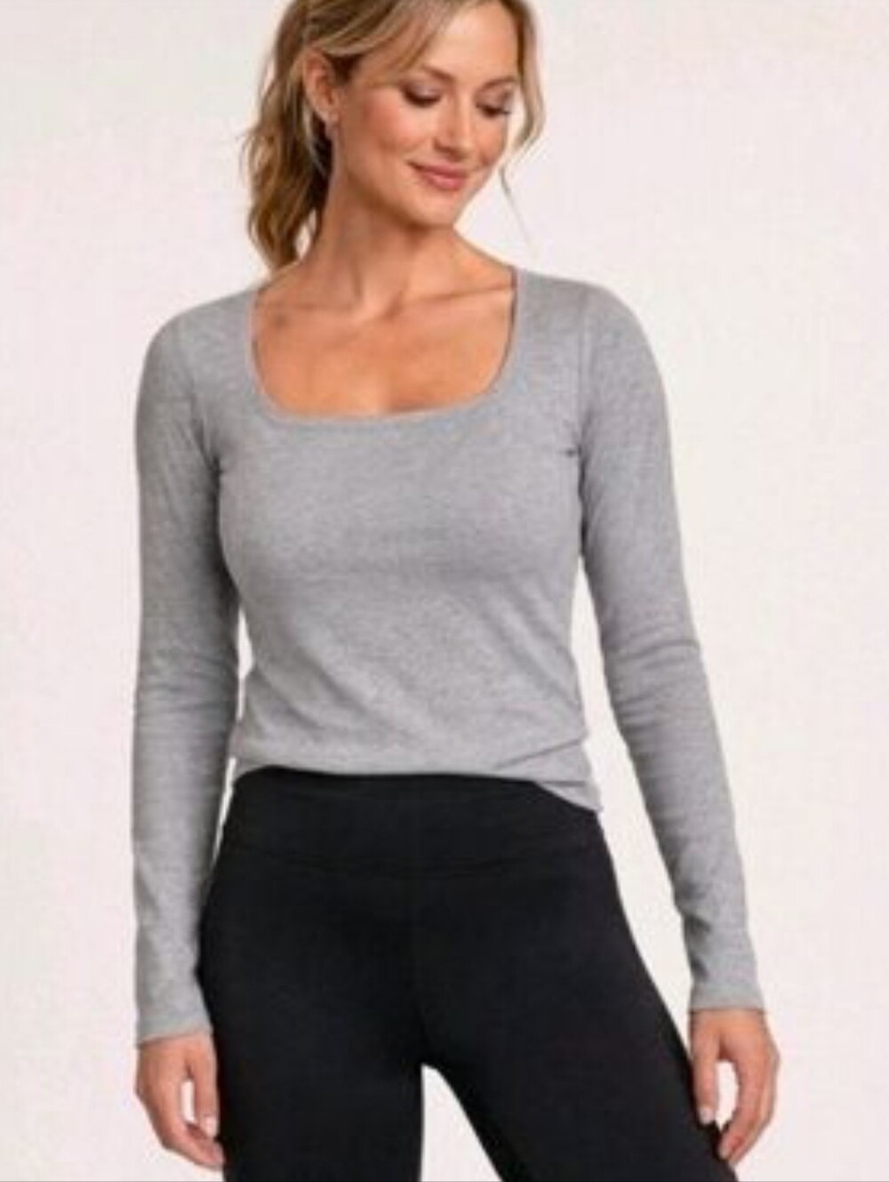 Athleta Signature Rib Square Neck Top New With Tags